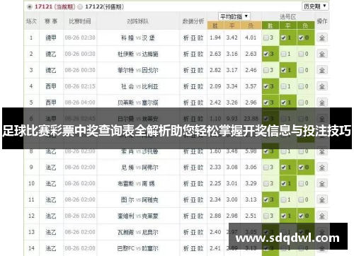 中国足彩开奖结果查询——掌握技巧，轻松获取最新中签信息