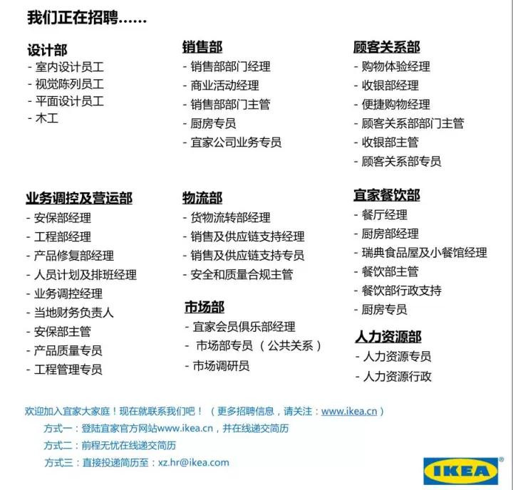 宜家家居招聘启事—打造舒适生活空间，我们诚邀您的加入宜家家居招聘网最新招聘